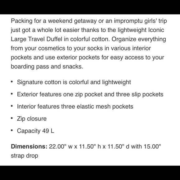 Vera Bradley Travel Bag - Picture 4 of 6